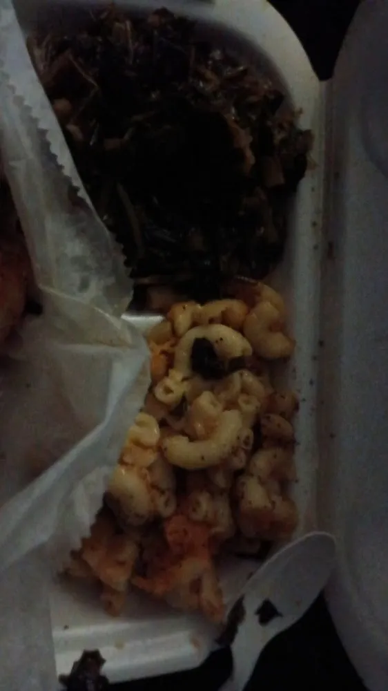 Catfish Mac and Cheese Collard Greens